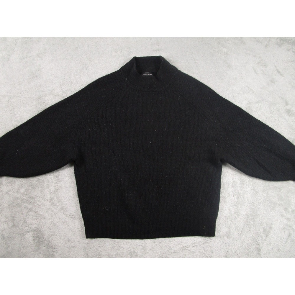 Lucky Brand Sweater Womens Medium‎ Black Knit Wool Blend Pullover Casual
